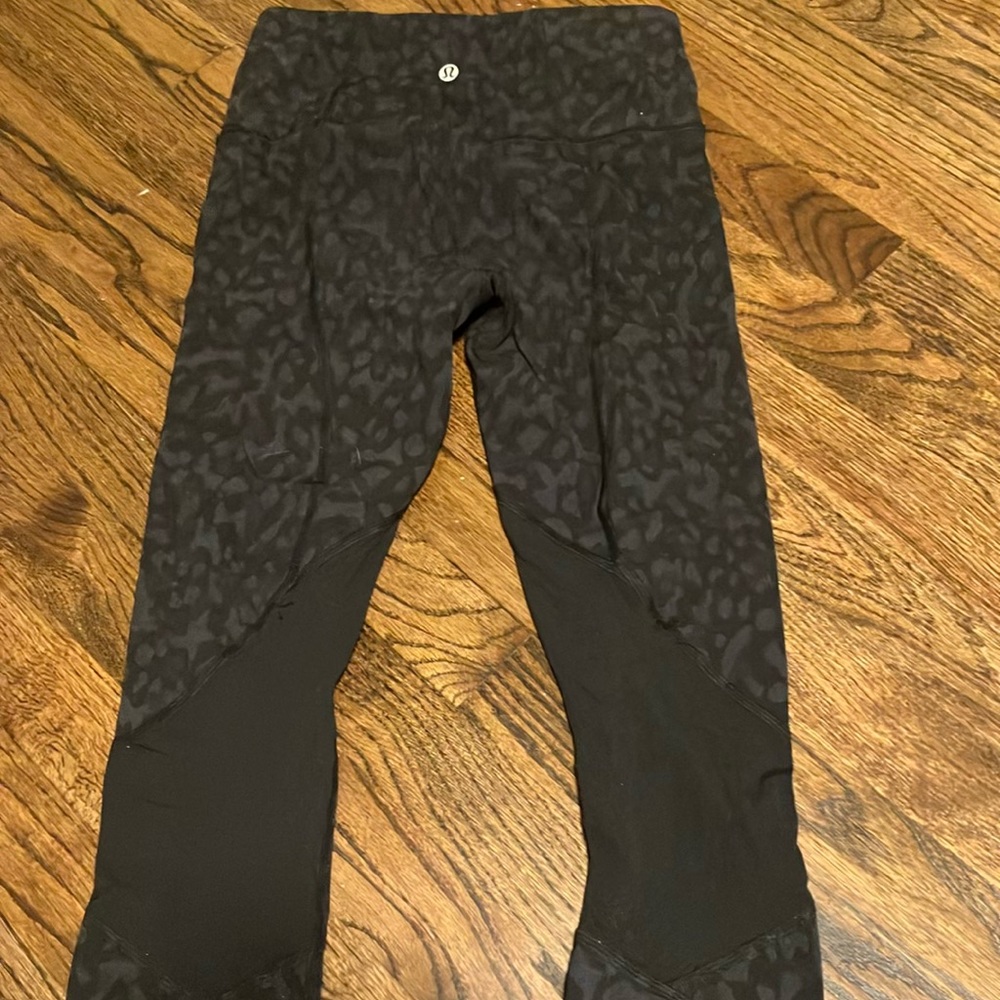 Black leopard print lululemon leggings
